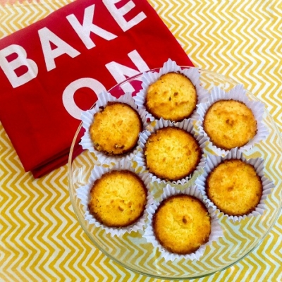Easy Orange Macaroons on the cake stand