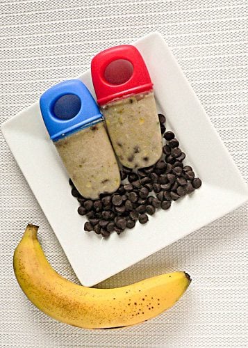 Top view of Baked Banana Chocolate Popsicles