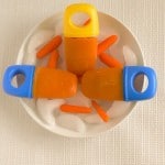 Top view of carrot smoothie popsicles
