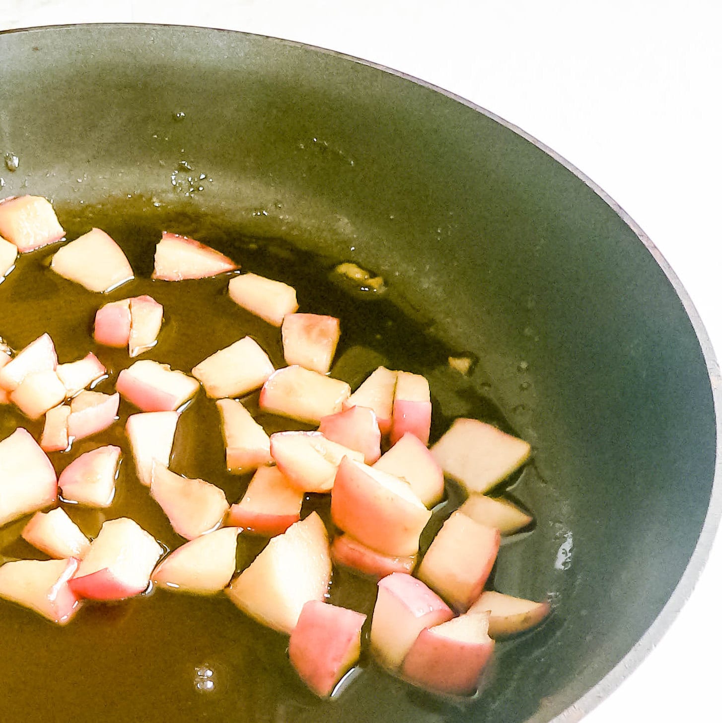 chopped apples in brown sugar