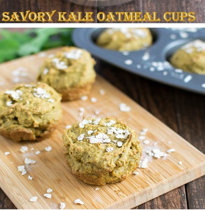 A 45 degree of Savory kale Oatmeal Cups