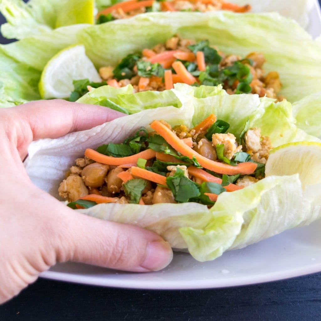 Tofu Chickpeas Lettuce Wraps [ Vegan + GF ] kiipfit.com