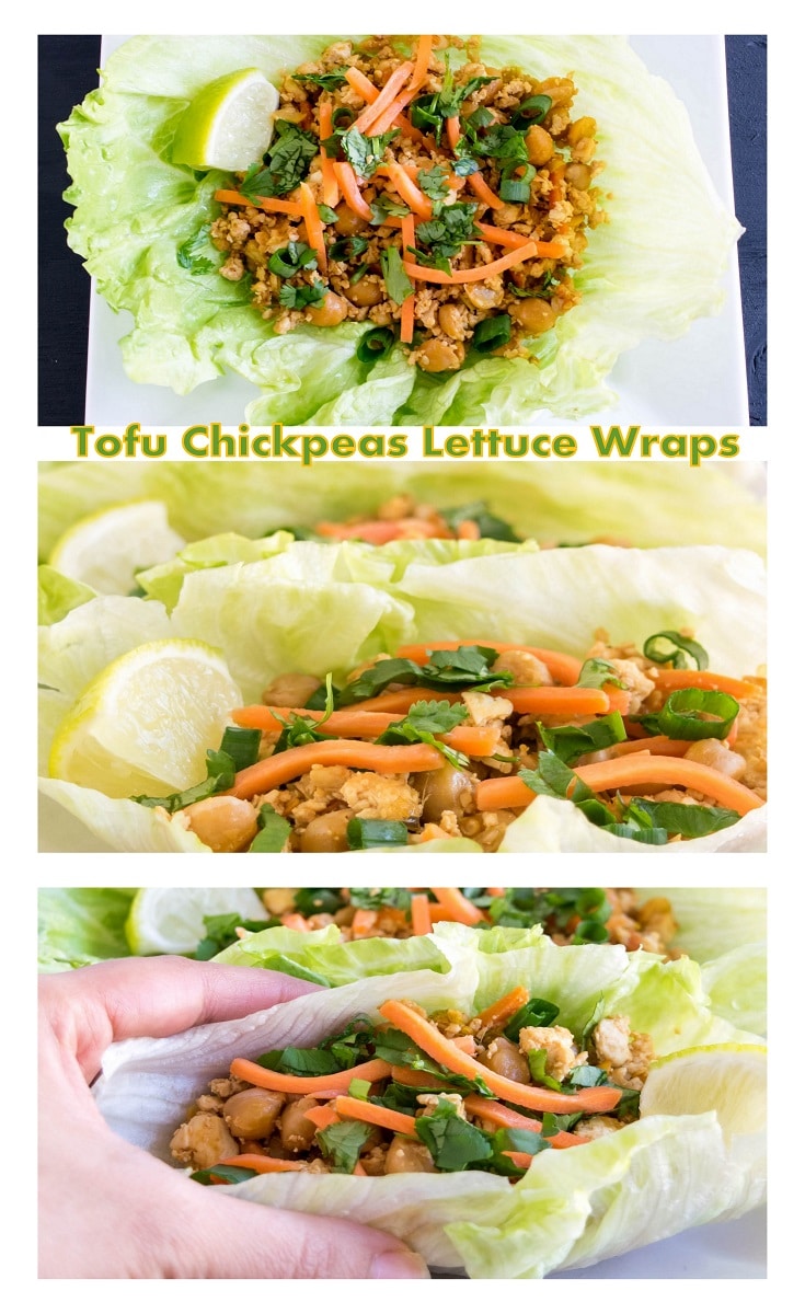 Tofu Chickpeas Lettuce Wraps [ Vegan + GF ] kiipfit.com