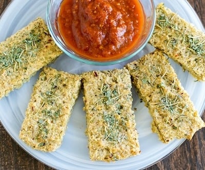 Top view of Quinoa Almond Herbed Bread Sticks