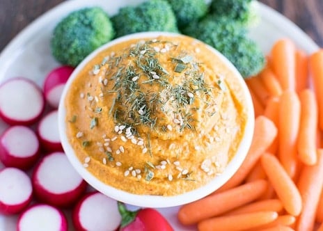 Simple Sweet Potato Dip with veggies on the side