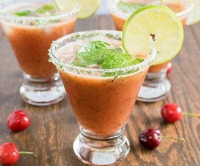 Front view of watermelon cherry cooler