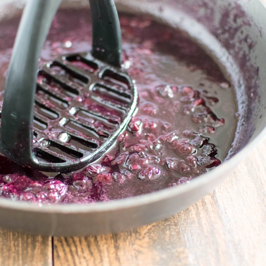 blueberry sauce in a pan