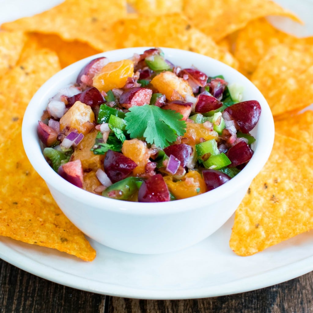 served cherry orange salsa