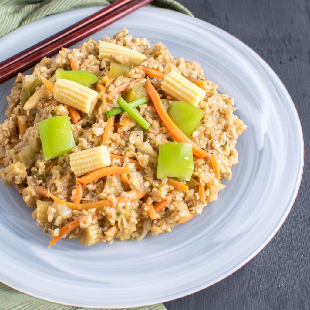 A close up view of Chinese Oatmeal 