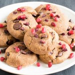 A plate full of Chocolate Chips Pomegranate Cookies