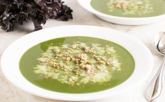 A front view of Kale Bulgur Soup