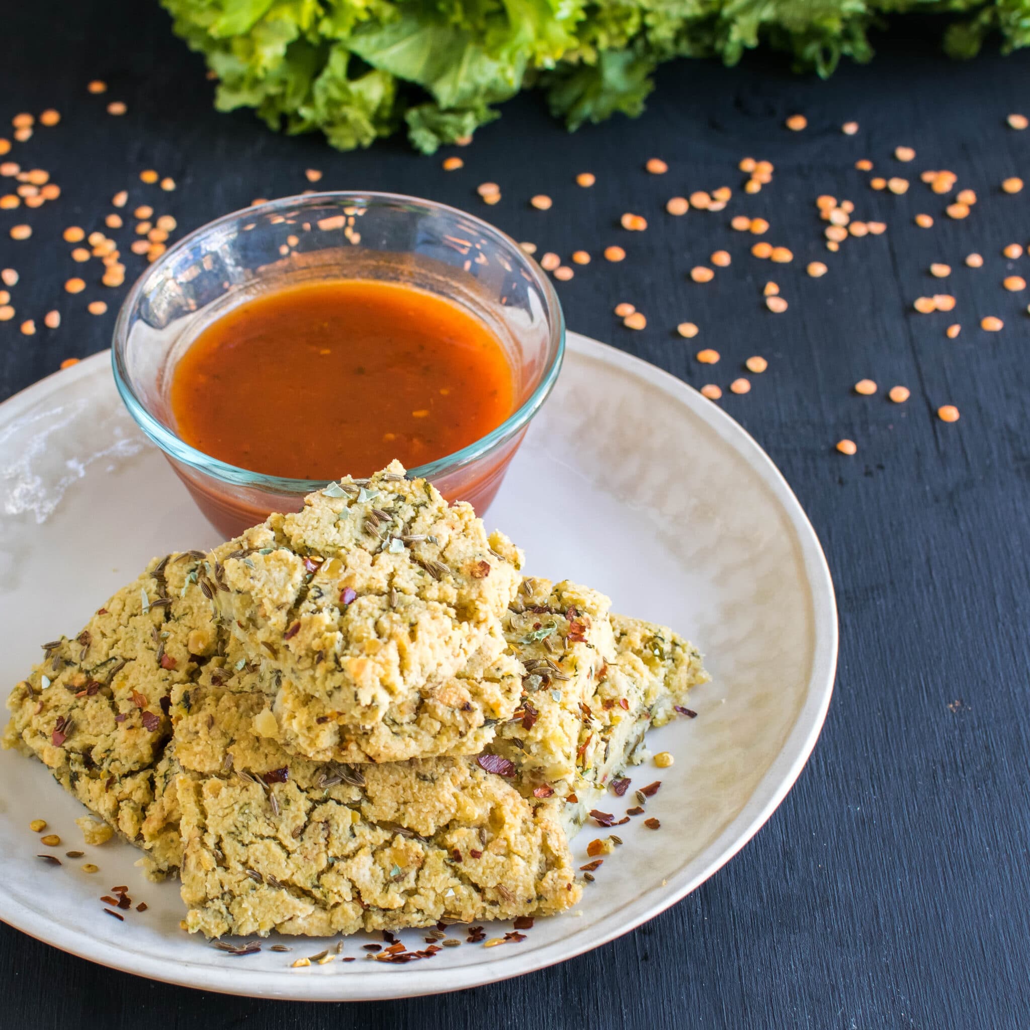 Lentil Mustard Green Sticks vegan + gluten free