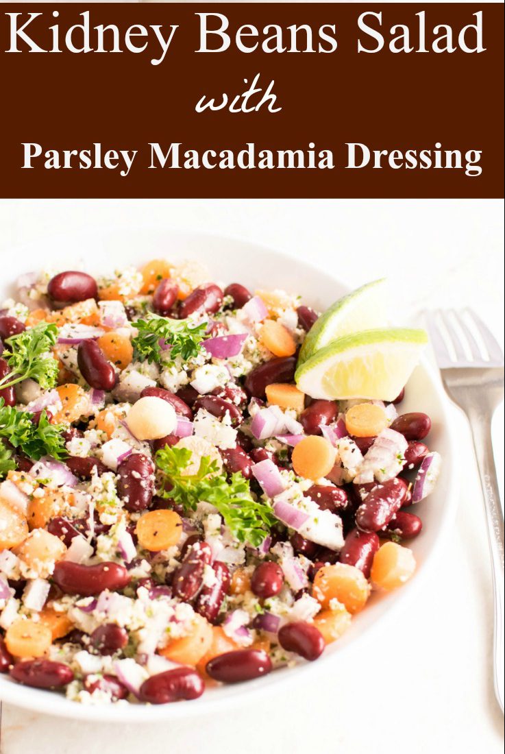 Kidney Beans Salad with Parsley Macadamia Dressing V + GF