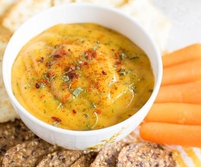 A close view of Sriracha Mango Dip