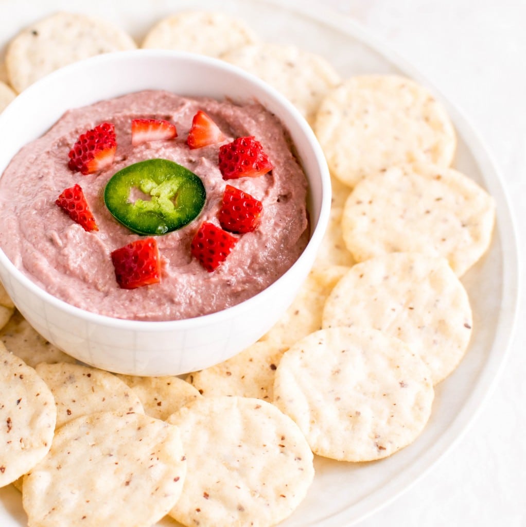 A front view of Spicy Strawberry Walnut Dip 