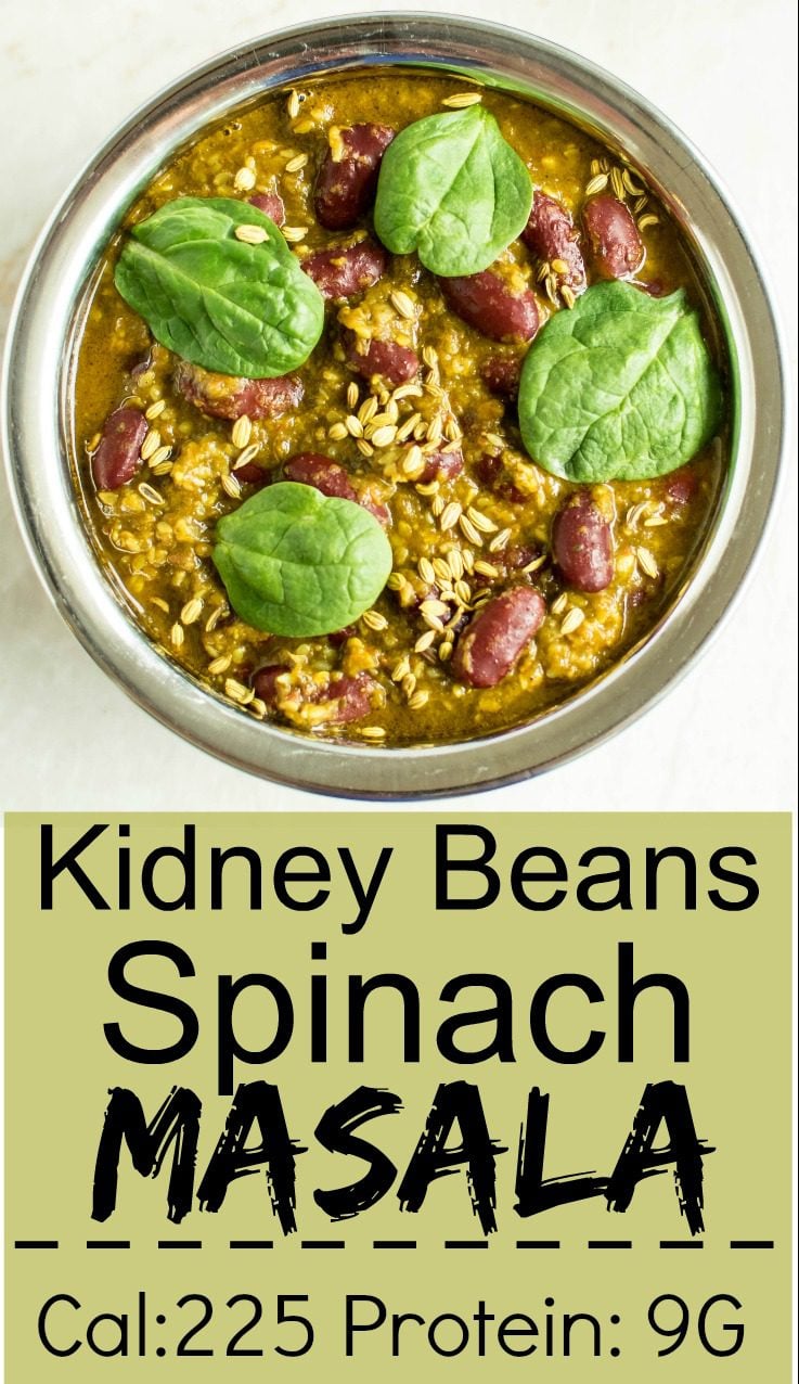 Kidney Beans Spinach Masala | vegan + gluten free | kiipfit.com