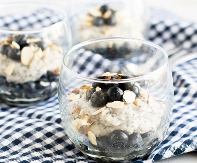 A font view of Blueberry Semolina Porridge Parfait