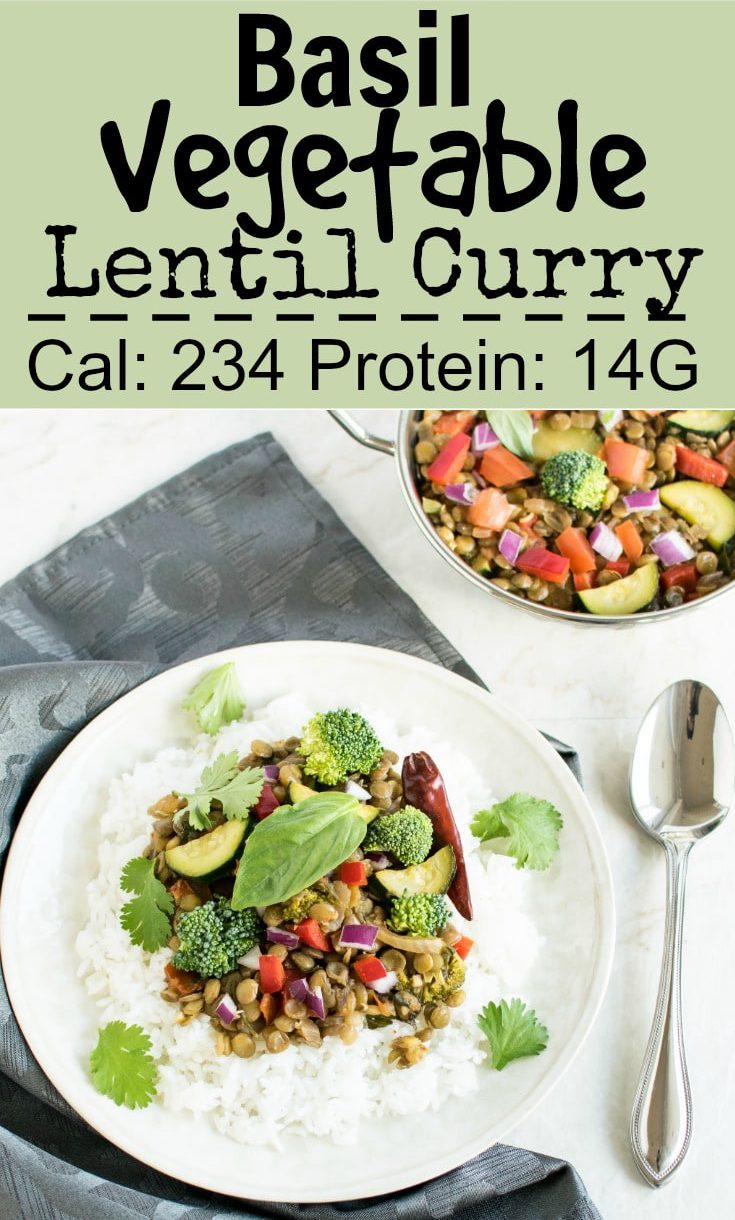 Basil Vegetable Lentil Curry | vegan + gluten free | kiipfit.com