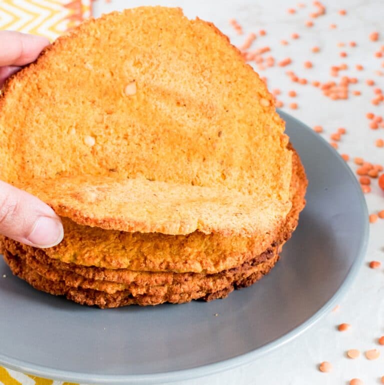 Flourless Lentil Carrot Tortillas V + GF