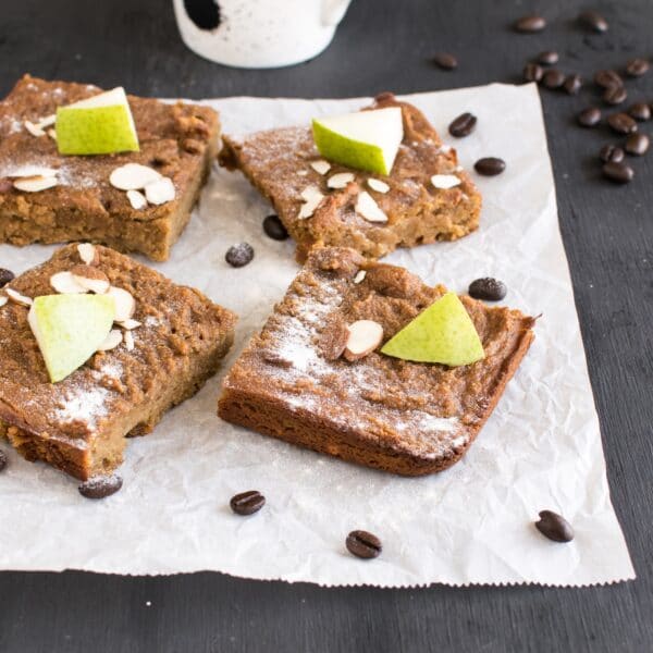 Caramelized Pear Coffee Brownies V + GF + Paleo
