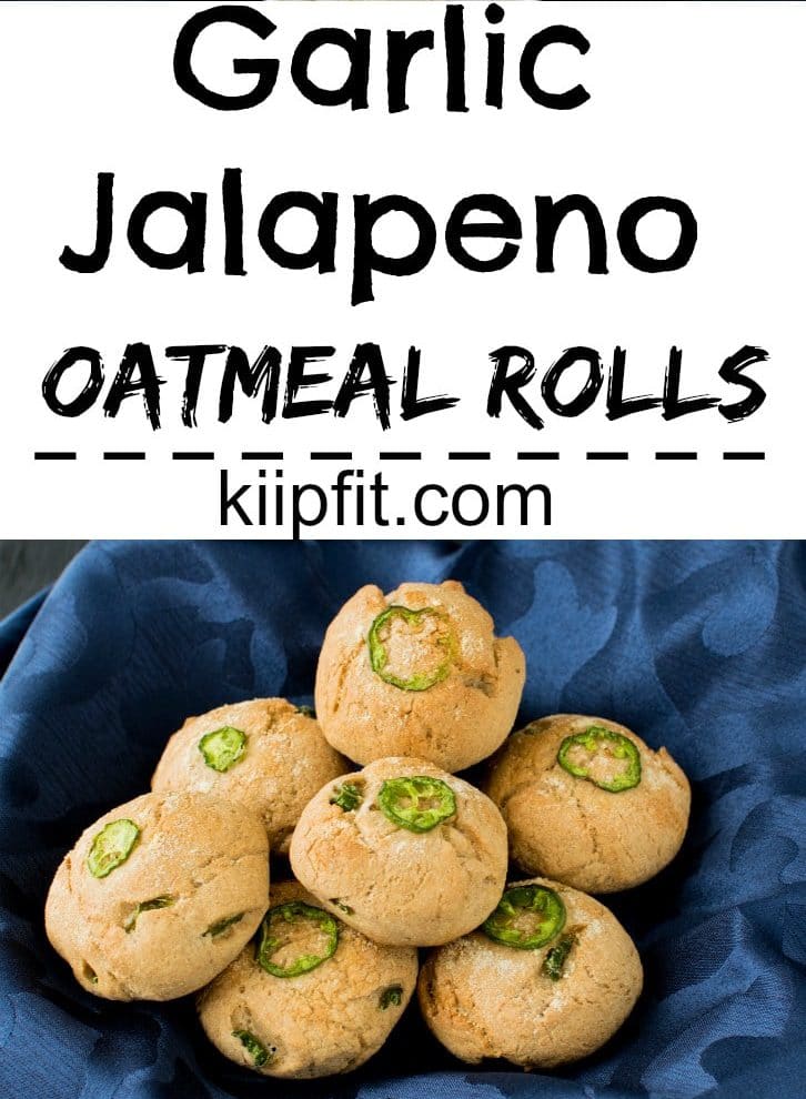 A close up view of Garlic Jalapeno Oatmeal Rolls