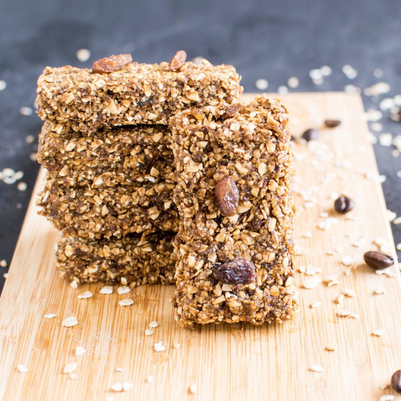 No Bake Coffee Oats Energy Bars [ vegan snack ]