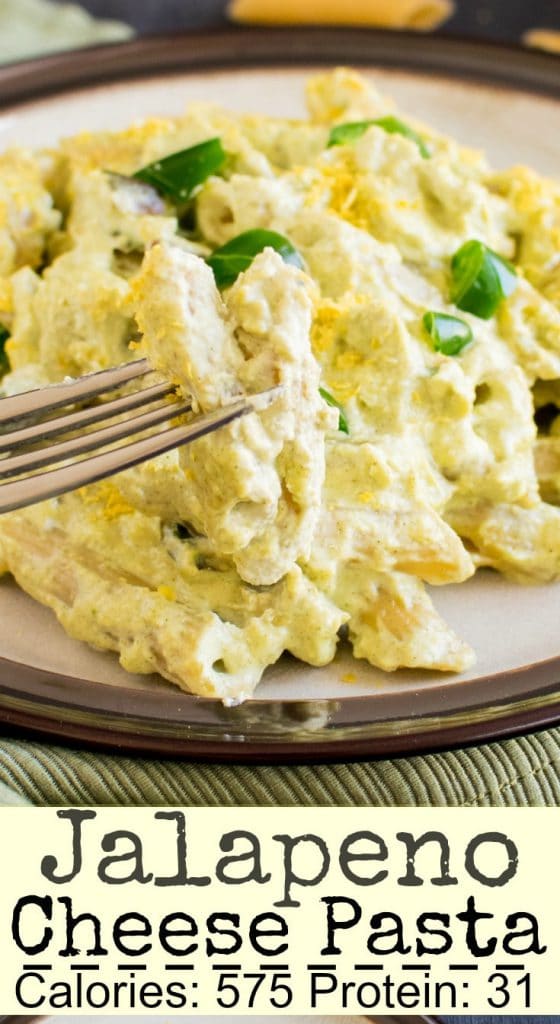 A close up view of Jalapeno Cheese Pasta 