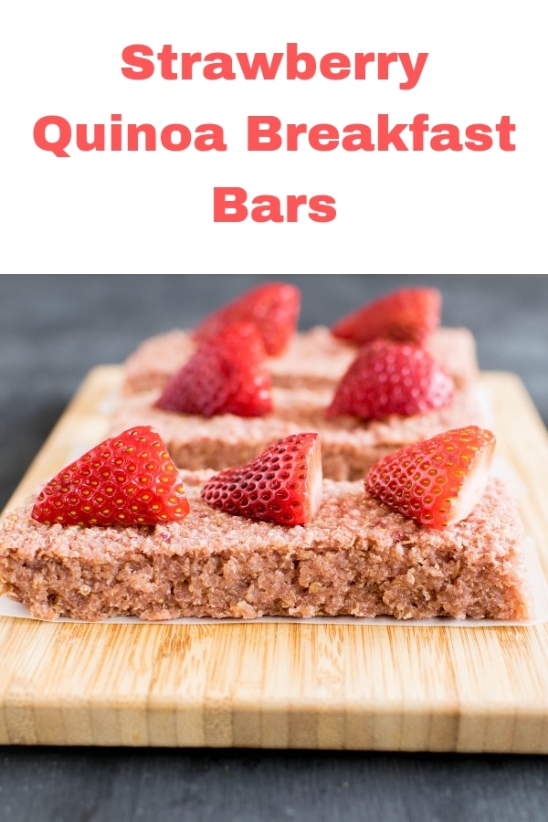 A close up of individual sliced Strawberry Quinoa Breakfast Bars