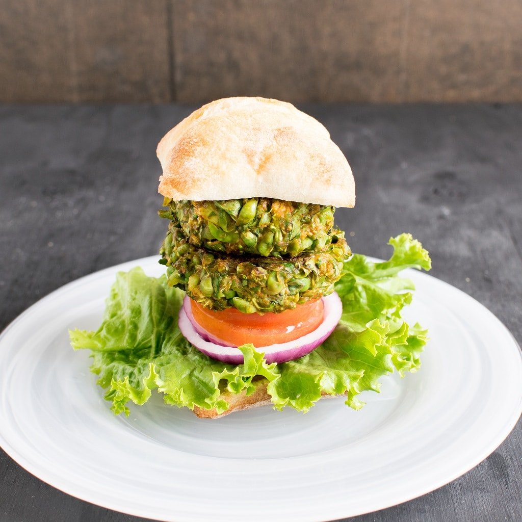Full view of 7 Ingredient Green Monster Veggie Burger 