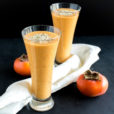 Persimmon Carrot Hemp Smoothie is a low calorie yet a satisfyingly hydrating beverage. It’s a perfect energizing drink after workouts. It’s also a refreshing evening drink or a nutritious breakfast. All in all it’s a versatile beverage that’s vegan and gluten free | kiipfit.com