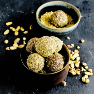 3 Ingredient Pistachio Chia Energy Bites are chewy, satisfying and a nutritious snack for all ages. It serves well as an evening or a pre - workout snack. Even kids can happily devour these beautiful and flavorful bites. These bites are a great after school fiber rich snack. It’s a great source of delight and nutrition with only 3 ingredients [ vegan + gf + paleo ] kiipfit.com