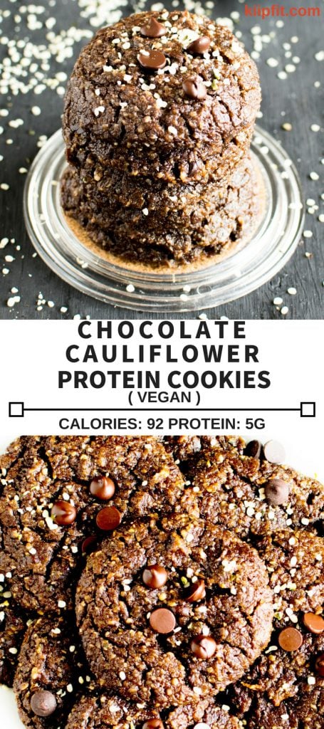 Multiple images of Chocolate Cauliflower Protein Cookies 