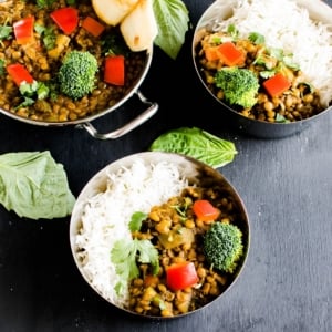 Instant Pot Herbed Masala Lentil Curry is an easy and flavorful protein packed vegan entree. It's satisfying, healthy, nutritious and a complete dinner. It’s aromatic and absolutely inviting [ vegan + GF ] kiipfit.com