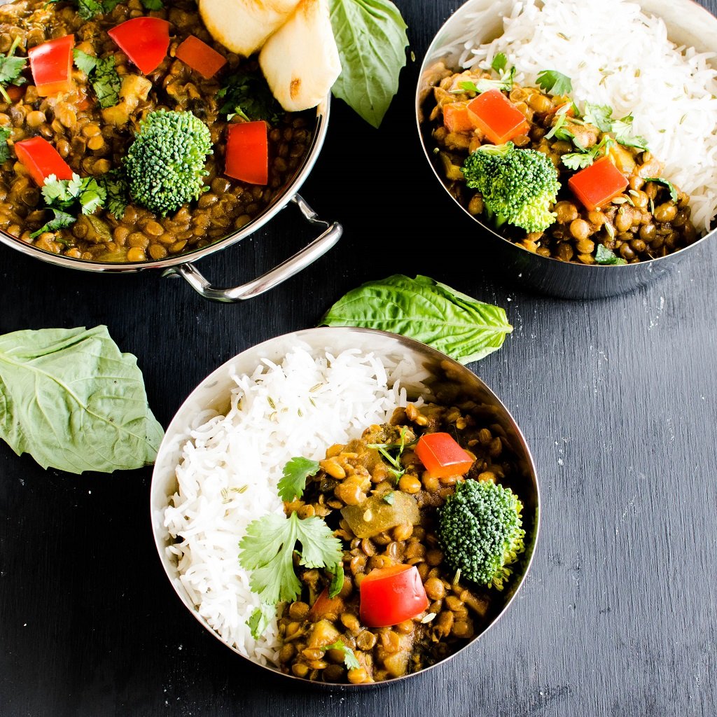 Instant Pot Herbed Masala Lentil Curry [ Vegan + GF ] 