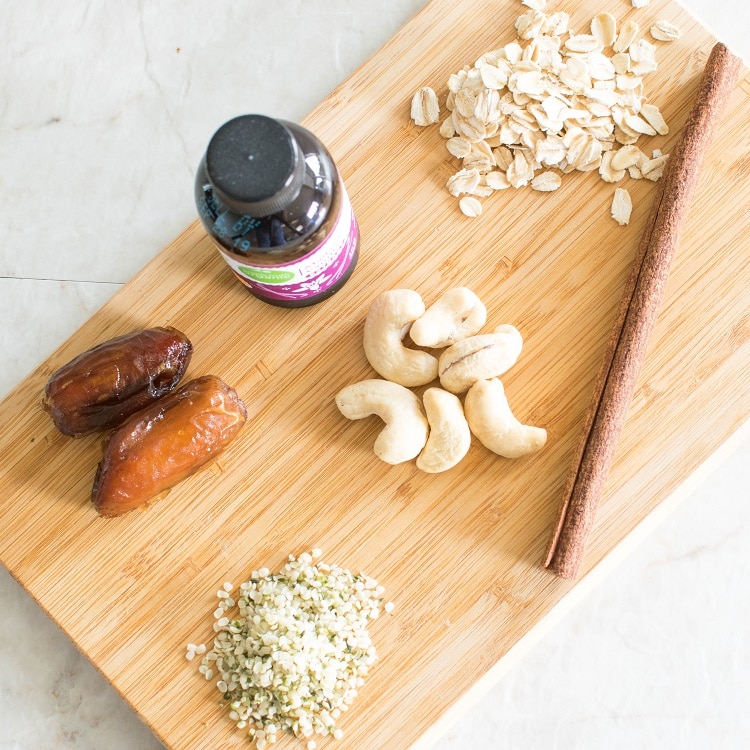 Ingredients on a wooden board