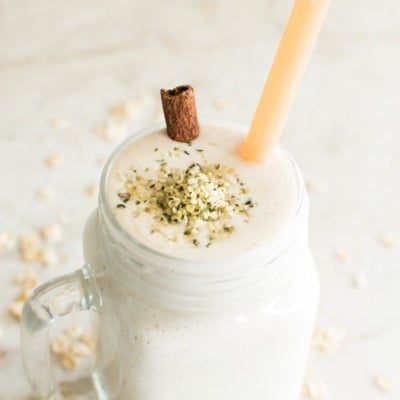 A close up view of Oatmeal Creme Pie Smoothie