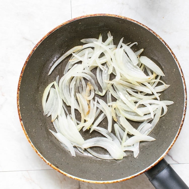 Sauteed onion in a non stick pan