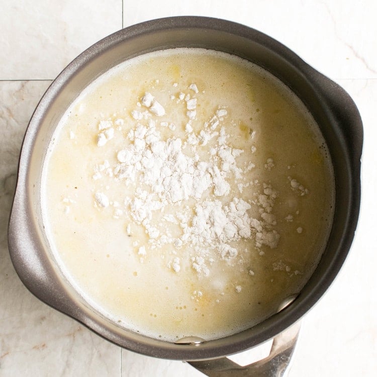 Flour mixed in corn mixture
