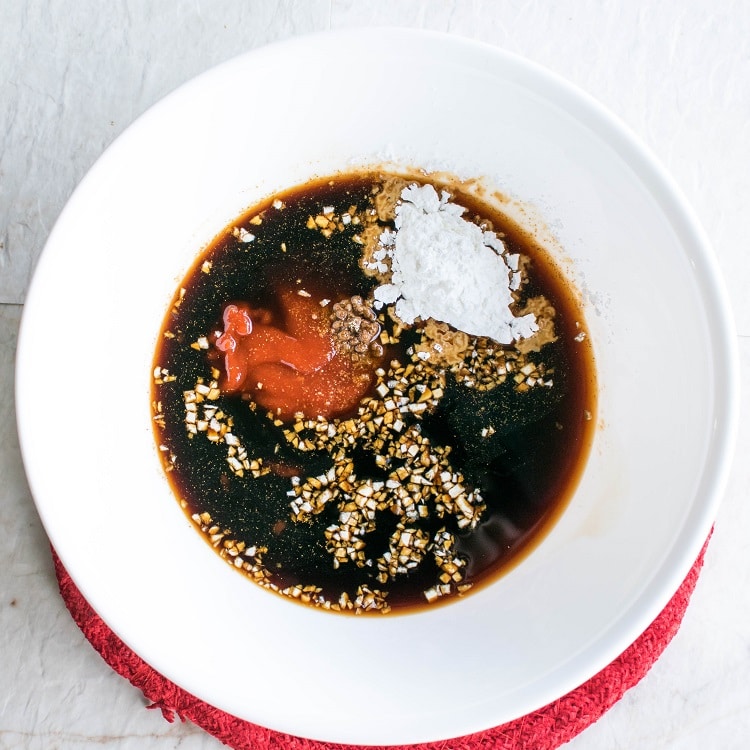 soy sauce mixture in a bowl.