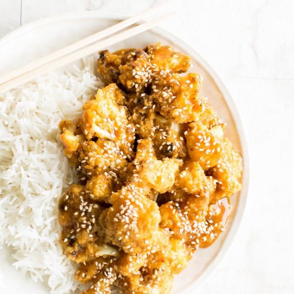 Spicy Orange Cauliflower vegan + dairy free