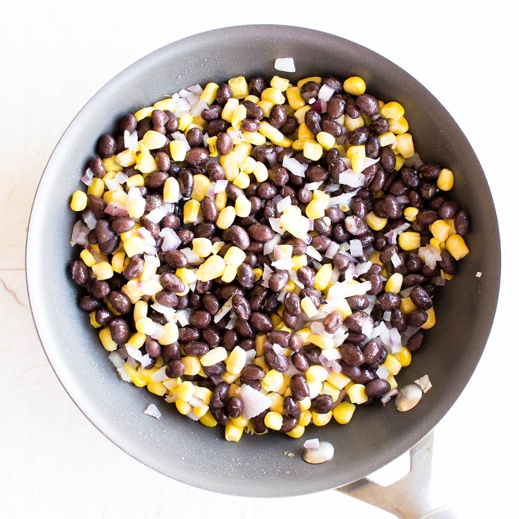 tossed beans and corn