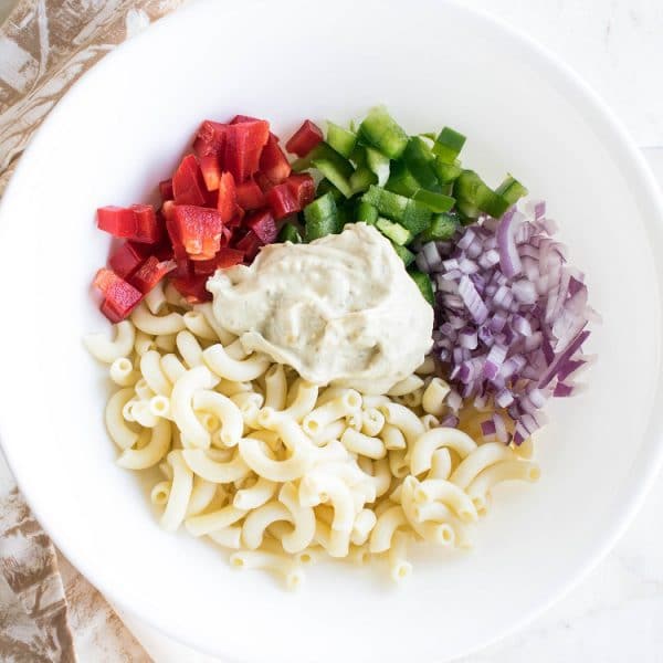 Vegan Macaroni Salad dairy free , oil free