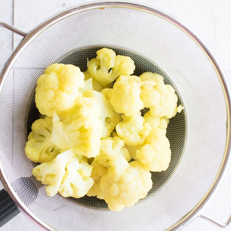 boiled and drained cauliflower