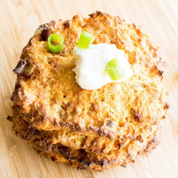 Air Fryer Sweet Potato Latkes vegan + dairy free