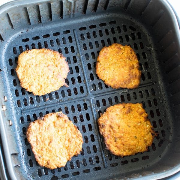 Air Fryer Sweet Potato Latkes vegan + dairy free