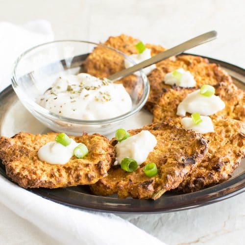 Air Fryer Sweet Potato Latkes vegan + dairy free