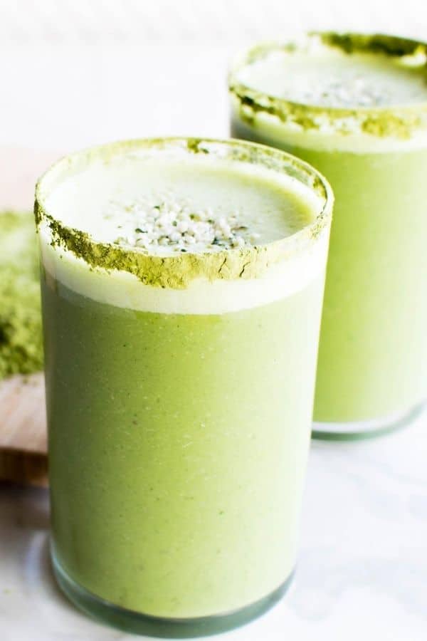 Close up view of Matcha Smoothie