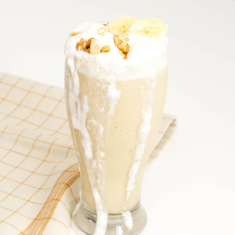 A full view of banana milkshake