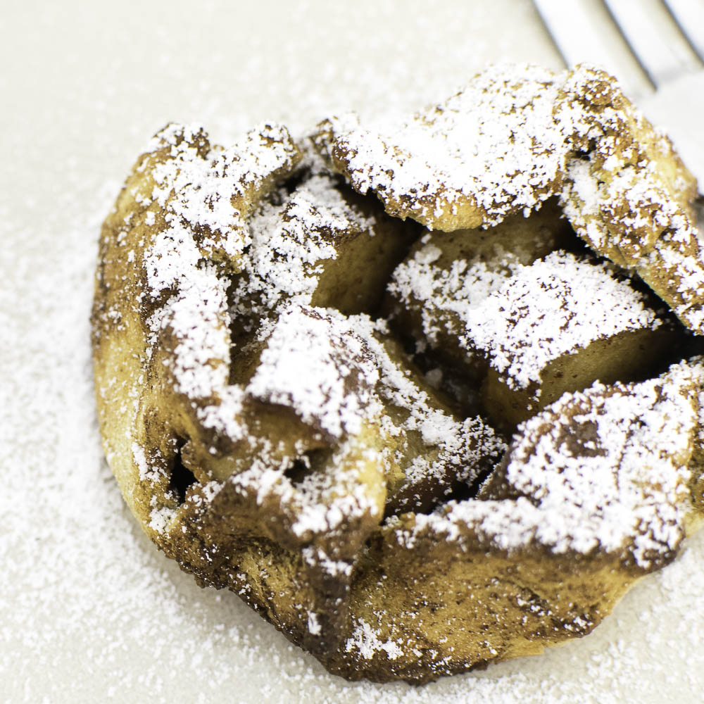 A close up view of air fryer apple dumplings recipe