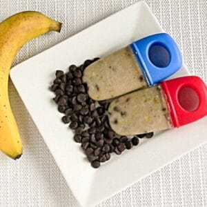 Top view of Baked Banana Chocolate Popsicles